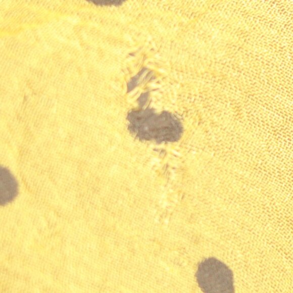 Sz 42  L Chanel Vintage 3-Piece Ruffled Yellow Silk w/Black Polkadots Chiffon Bl - Picture 8 of 9